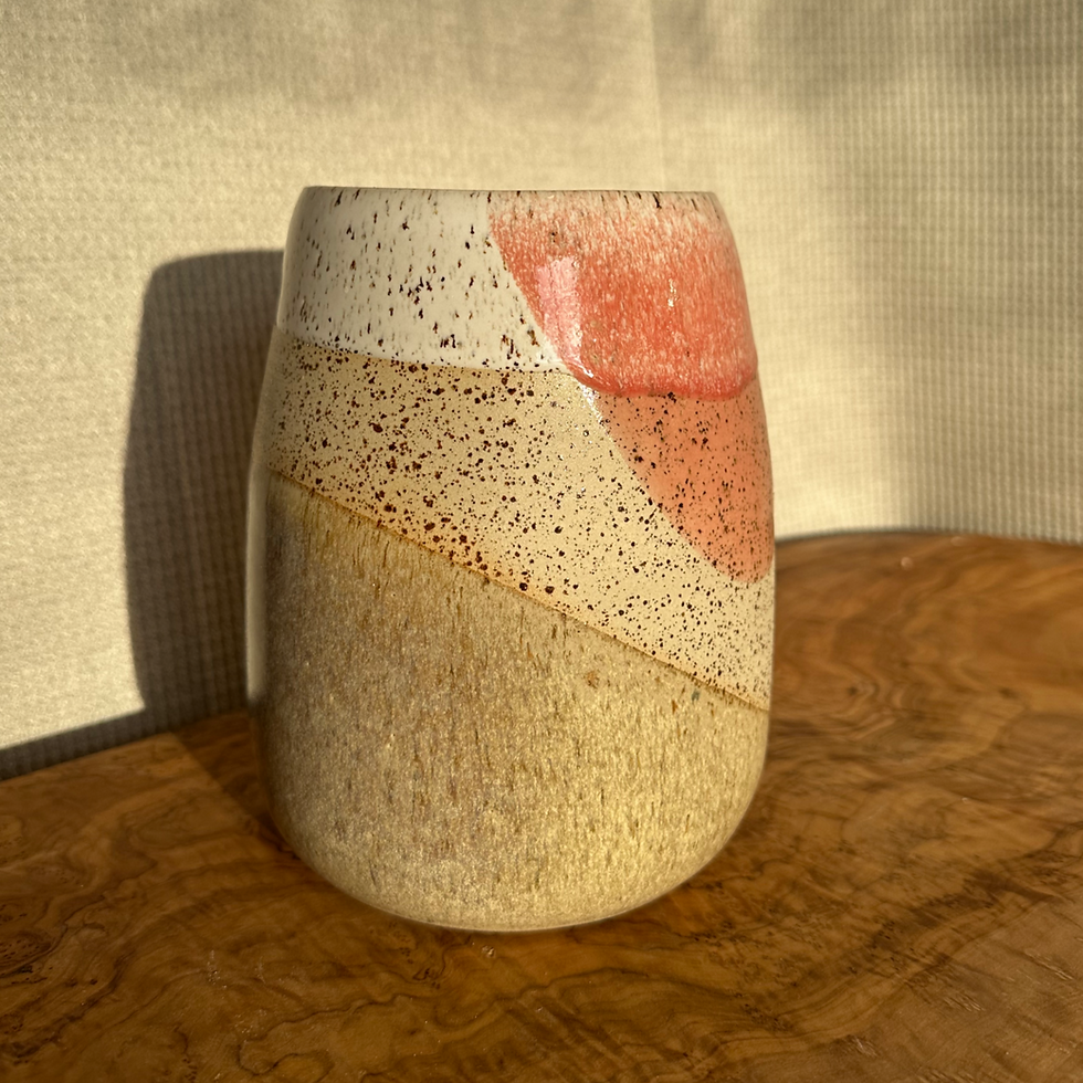 Miniaturbild: Vase beige rosa weiß
