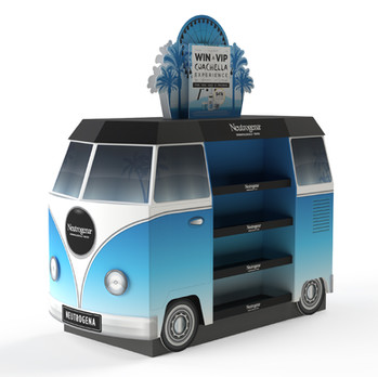 Neutrogena Coachella Promotion Spectacular POS Display Combi Van made from cardboard