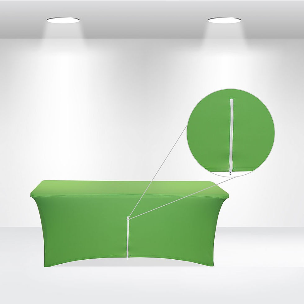 Thumbnail: Custom Stretch Table Cover with Back Zipper