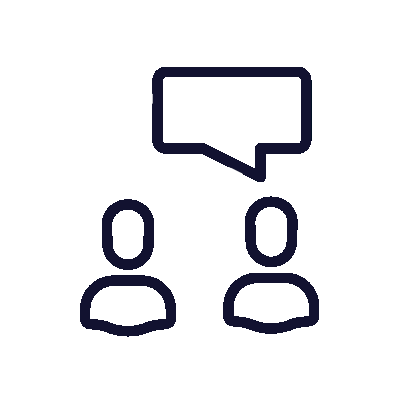 Two people are talking