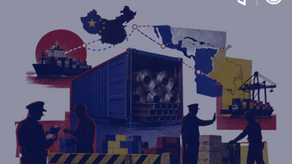 Contenedor con acero chino y rutas comerciales hacia Colombia a través de América Latina.
