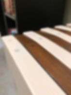 Thumbnail: Scandinavian design with alternating white and brown finish close up of end design