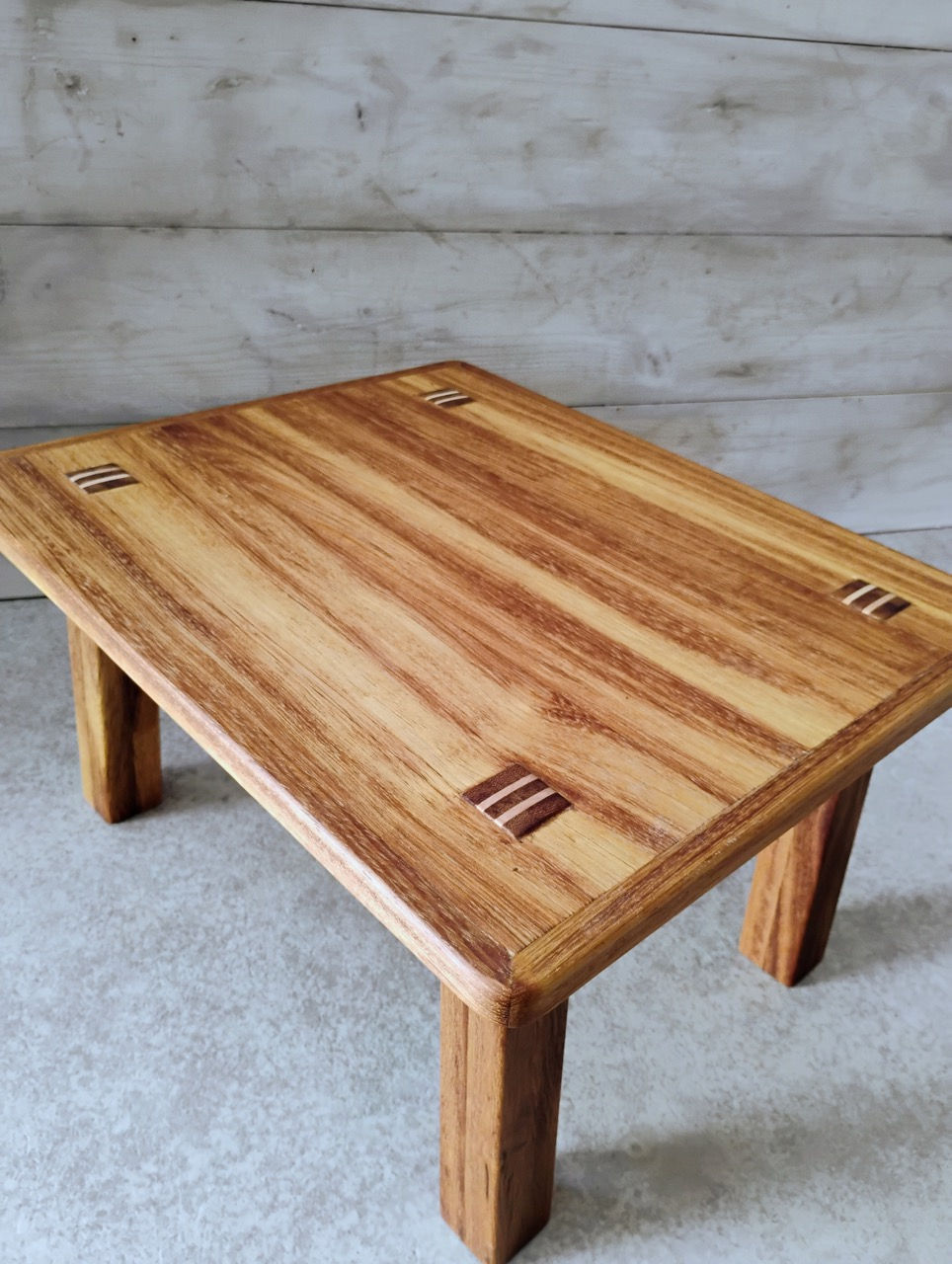 Thumbnail: Handmade teak wood plant stand at top angle