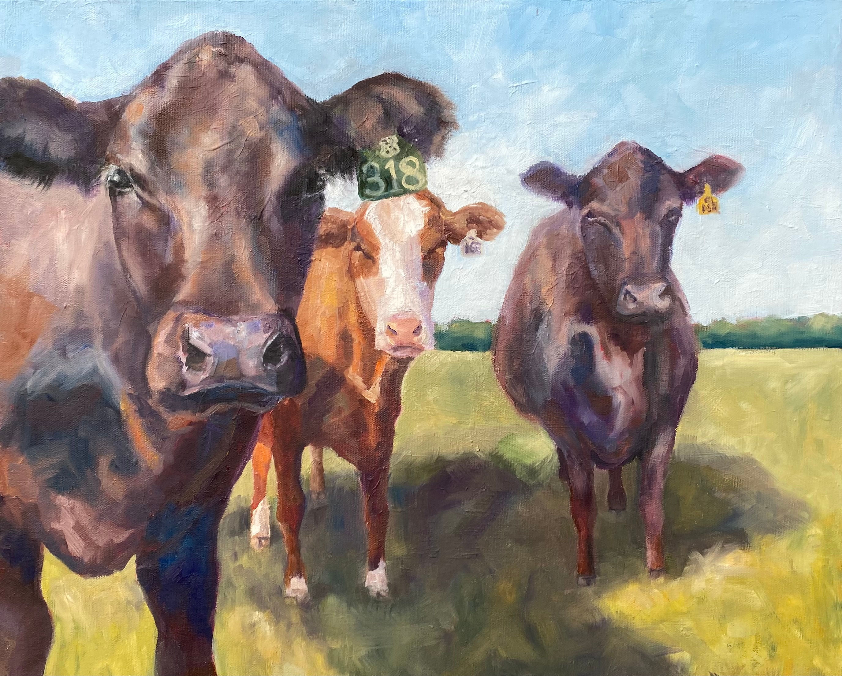 Cattle herd painting by Kristin Kueber Canadian Western and Rural Artist