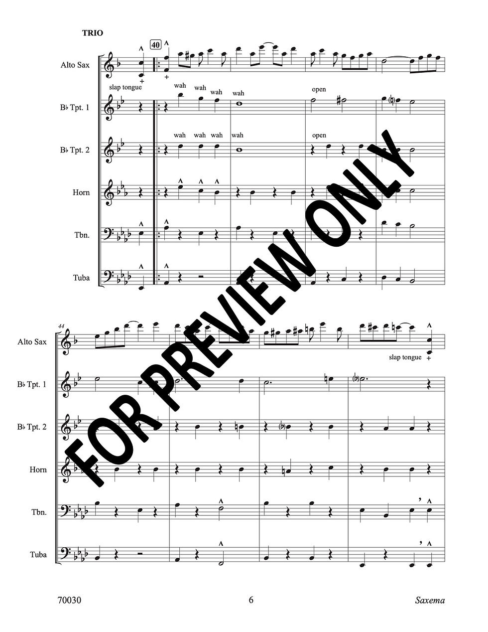 Thumbnail: Saxema for Solo Alto Saxophone and Brass Quintet