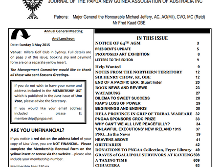 PNGAA Una Voce Journal - March 2015