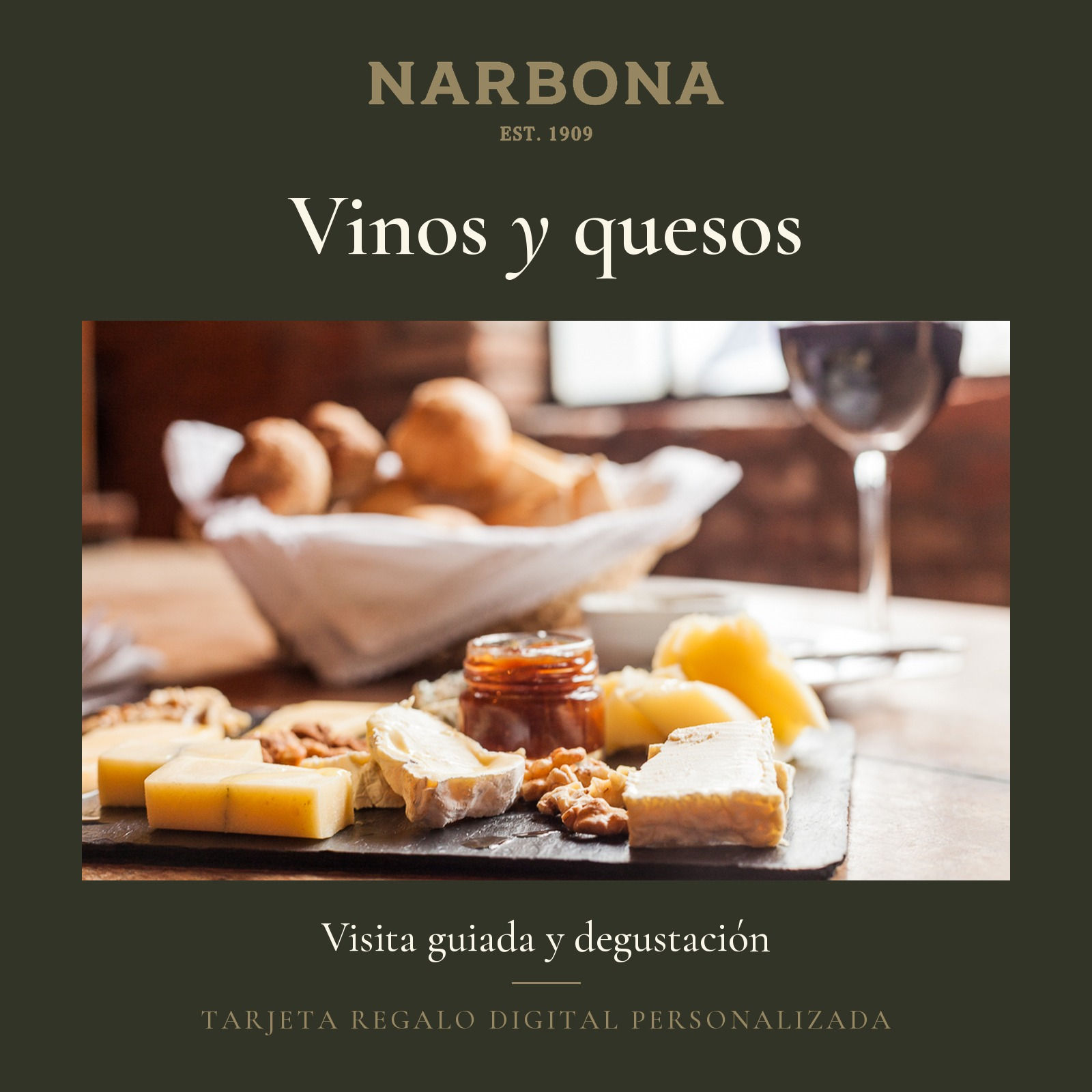 Gift Card · Visita guiada y degustación de vinos y quesos