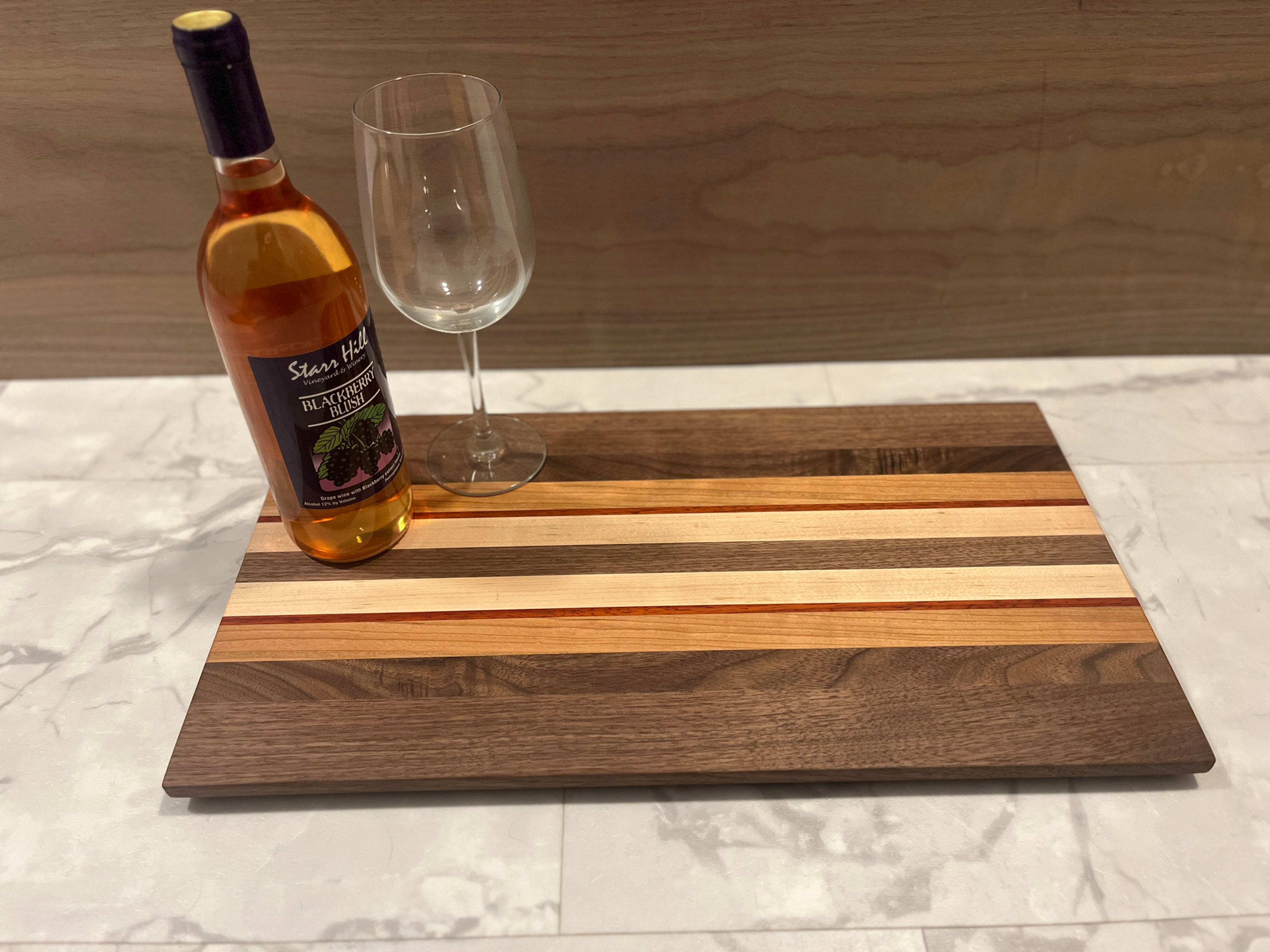 Walnut, Maple, Cherry, Paduk Charcuterie Board - $10.00