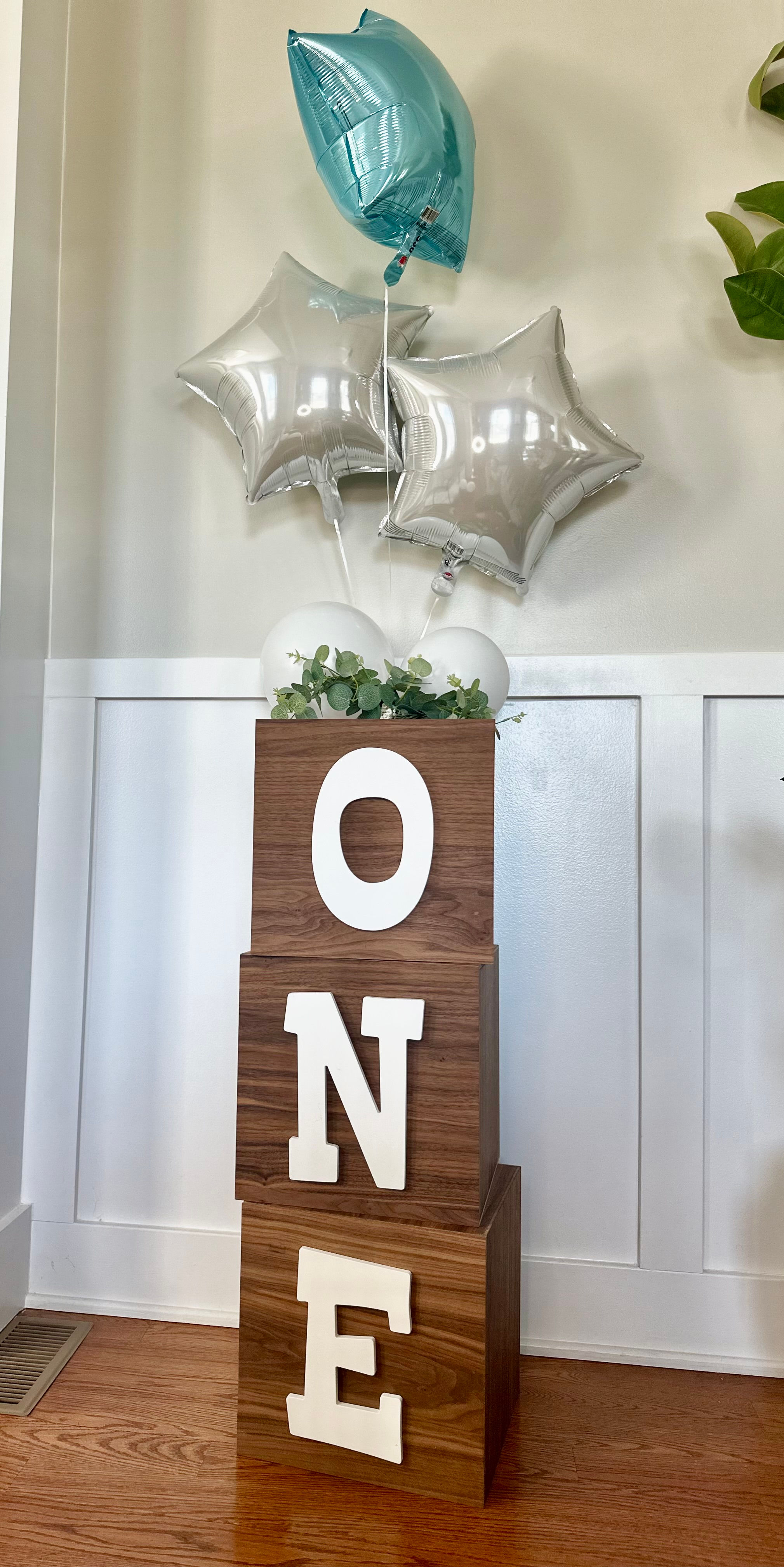 First Birthday "ONE" Wooden Blocks - $20.00