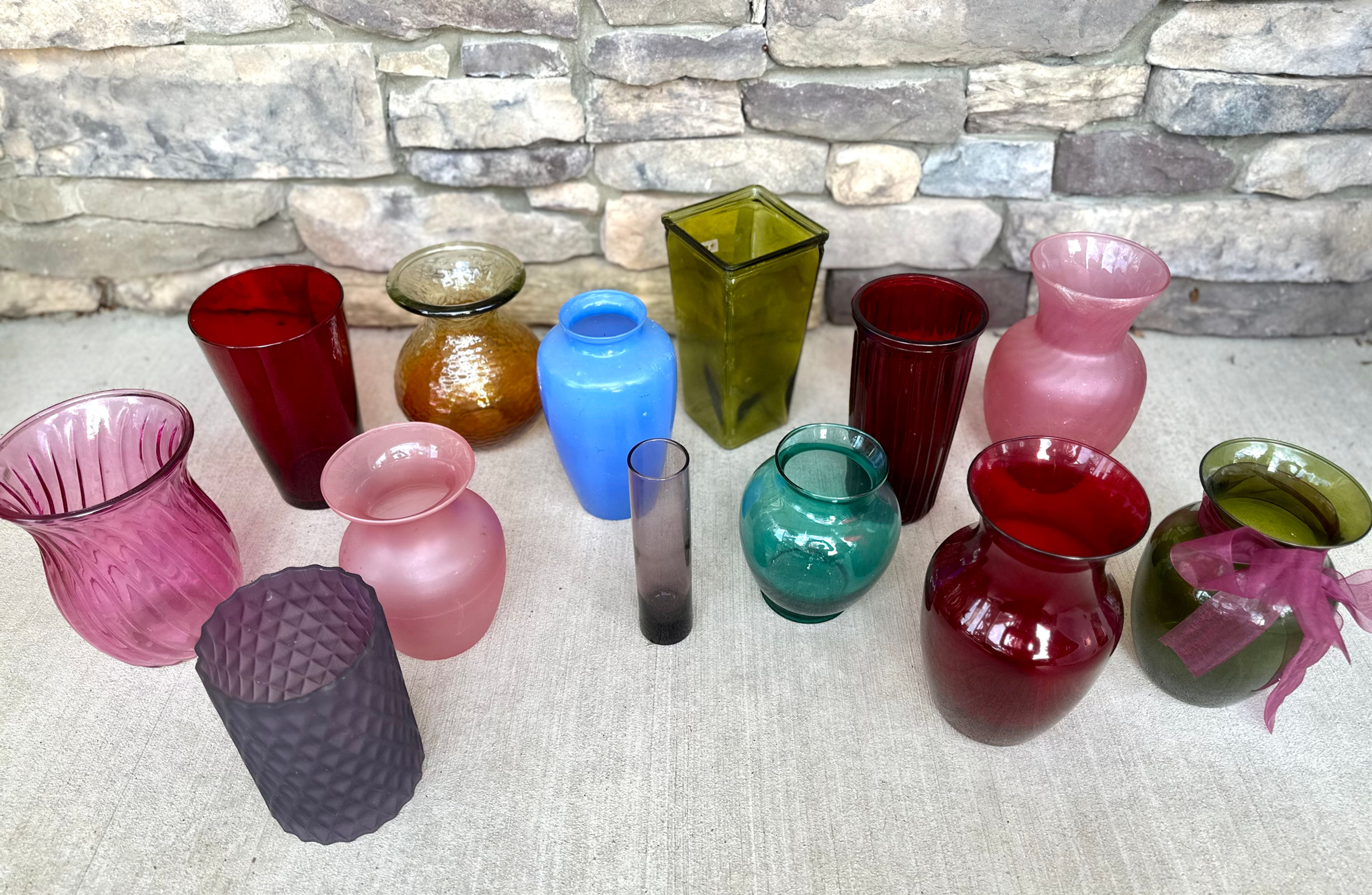 Assorted Colored Vases - $1.00/per vase