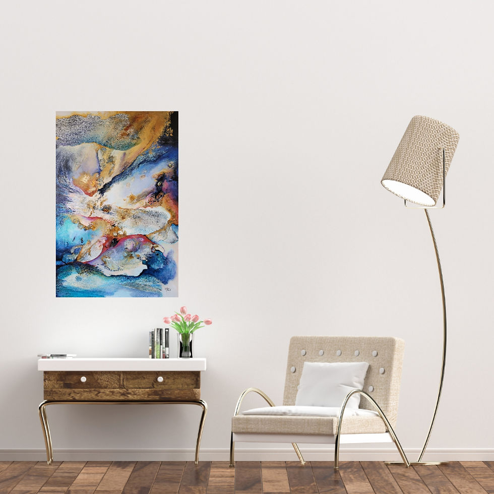 Thumbnail: Décoration intérieure Art abstrait «Faune aquatique»Nathalie Godard artiste peintre Canada