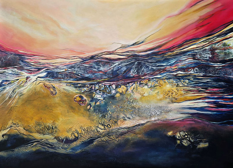 Nathalie Godard Mirage 20 x 28 pouces techniques mixtes en art abstrait