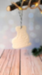 Suspensions de Noël en céramique blanche, faites main