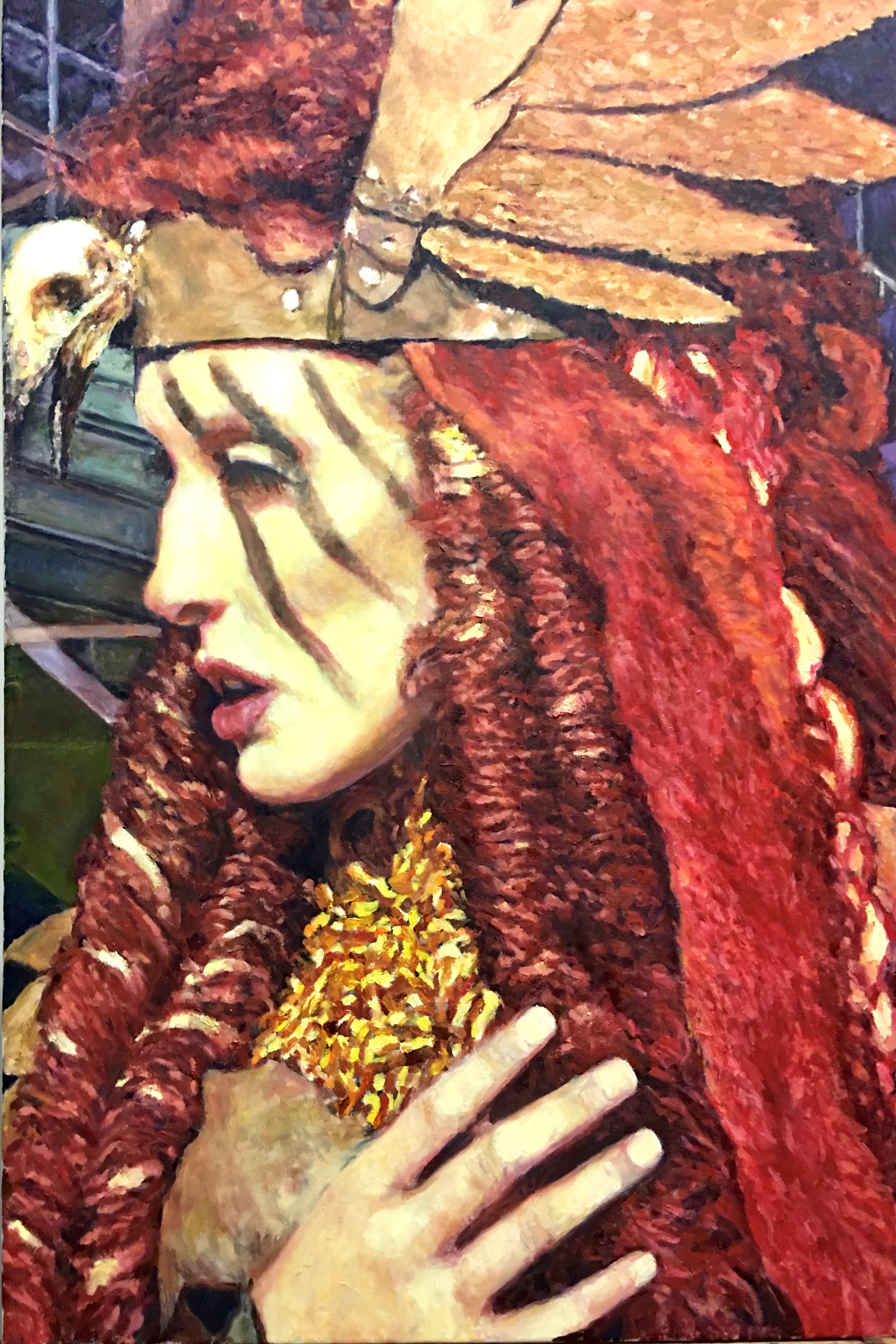 Hair Art Model in Red