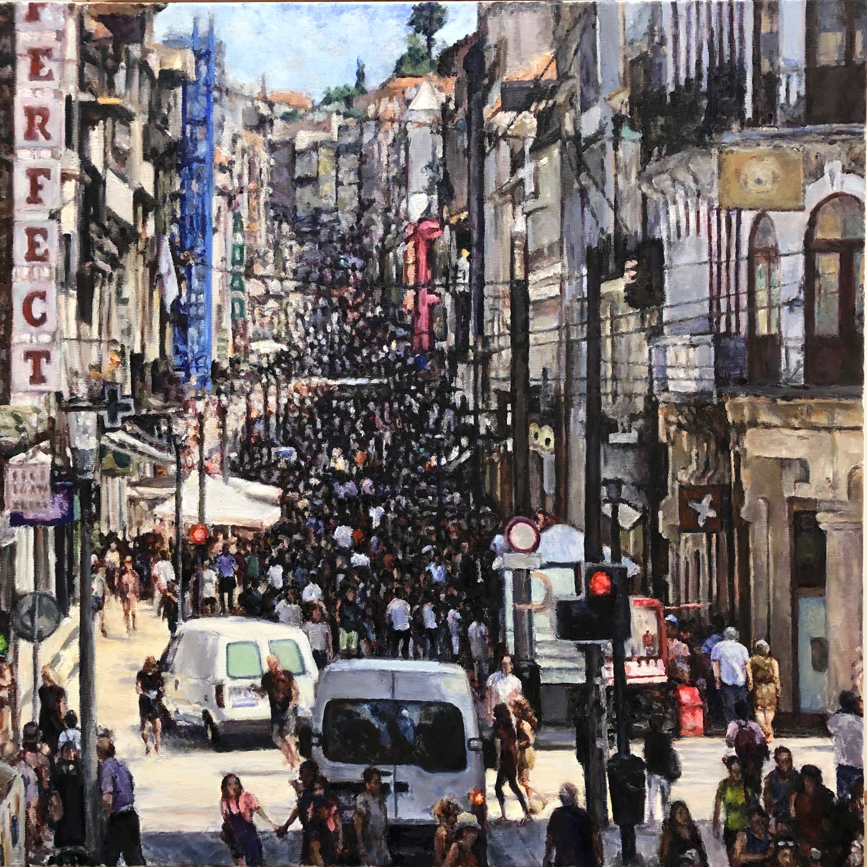 "Crowded Street in Porto"