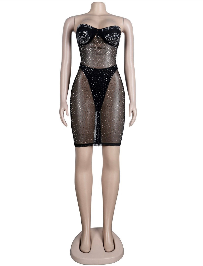 Sexy perspective Strapless Dress