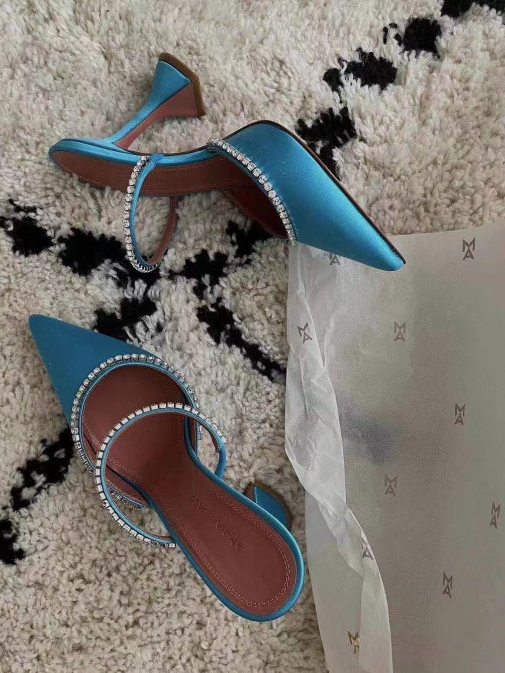 Glimmer Rhinestone Heeled Slippers
