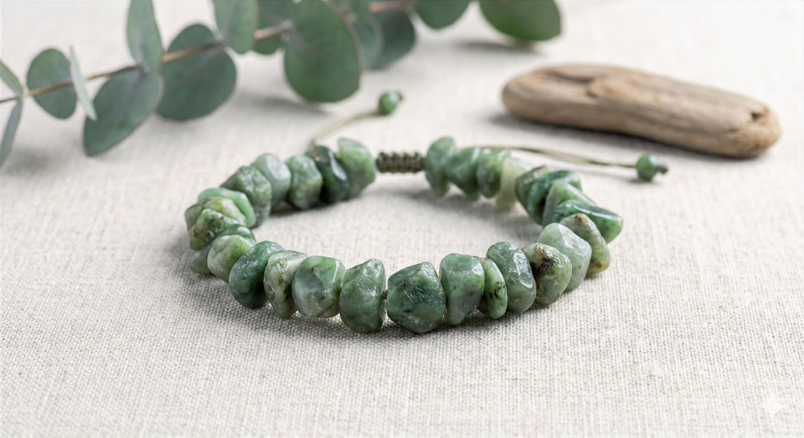 Green Jade Uncut Bracelet