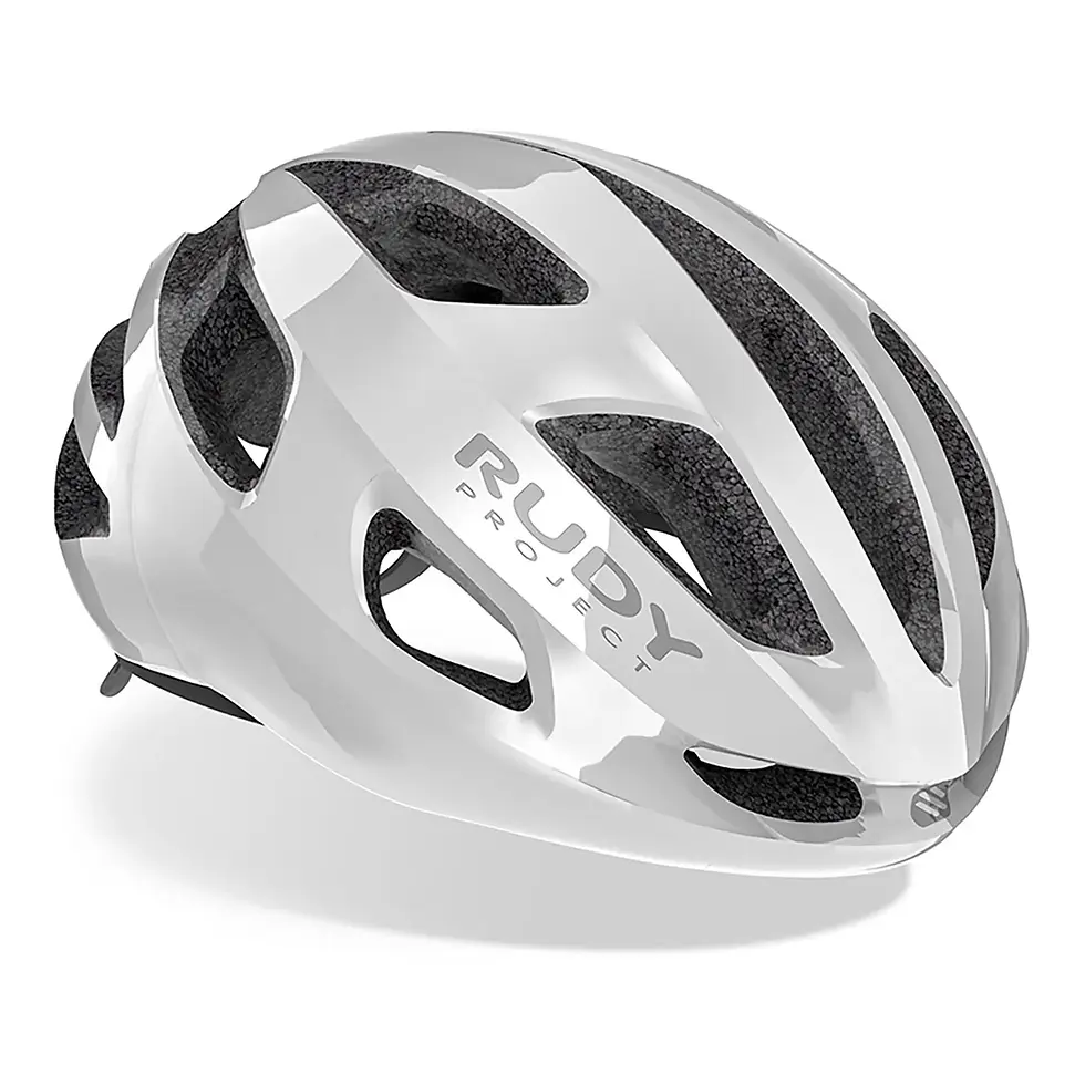 Miniatura: Vista lateral casco ciclismo Rudy Project Strym Z brillante en color blanco