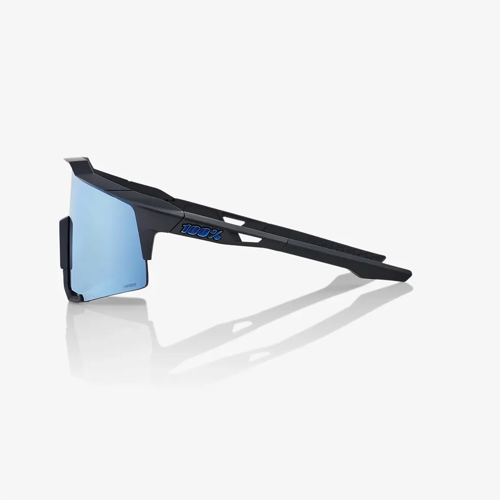 Miniatura: vista lateral de las Gafas 100% Speedcraft SL Negro Mate Lente: Hiper Blue Multilayer Mirror