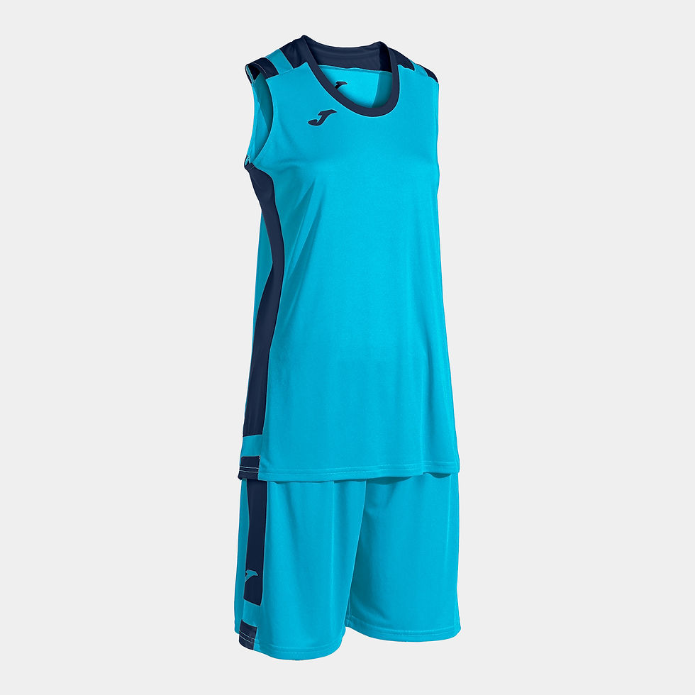 Miniatura: Vista frontal set Joma Lider Basket de mujer en color turquesa