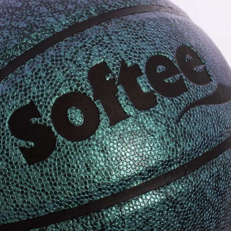 Miniatura: Vista detalle balón baloncesto cuero marca Softee modelo park