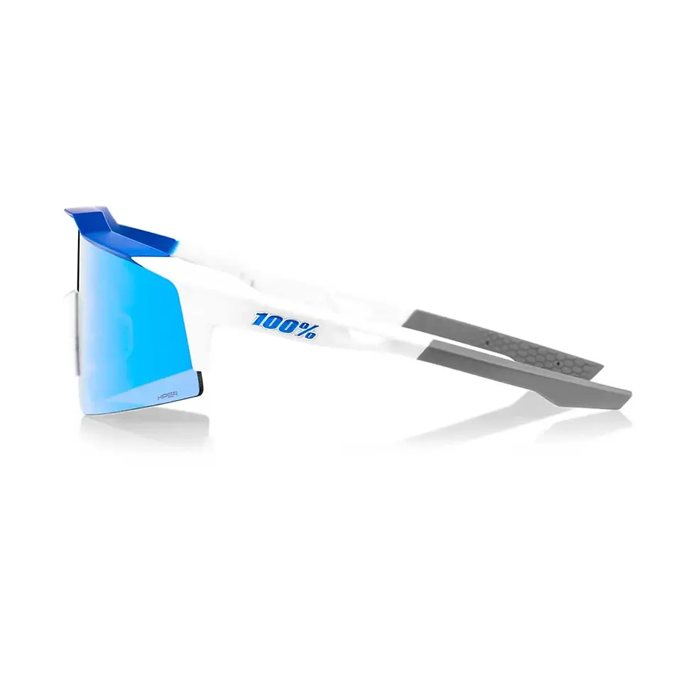 Miniatura: vista lateral de Gafas 100% Speedcraft SL Blanco/Azul Mate Lente: Hiper Azul