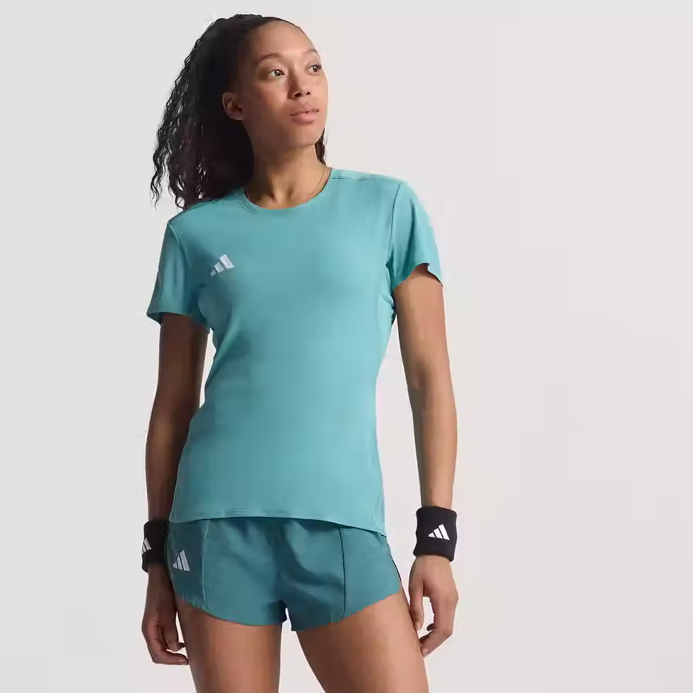 Camiseta Manga Corta de Mujer Adidas Adizero verde agua