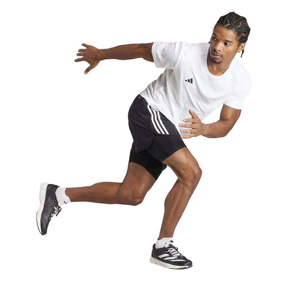 Miniatura: modelo corriendo con Camiseta de Running Hombre Adidas Adizero Essentials en blanco