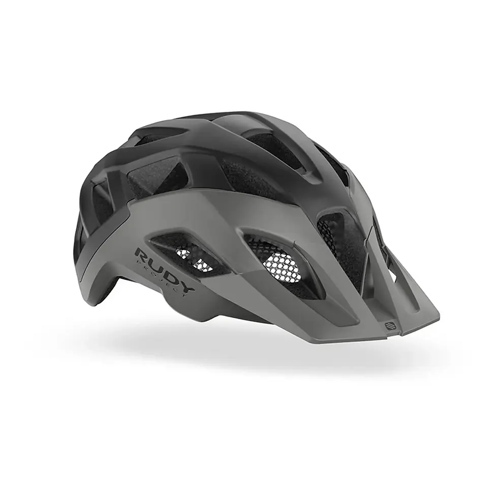 Vista lateral casco ciclismo Rudy Project  Crossway en color gris y negro