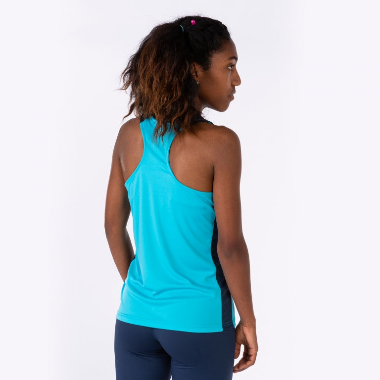 Miniatura: Vista trasera modelo camiseta de tirantes Joma Record II en color turquesa