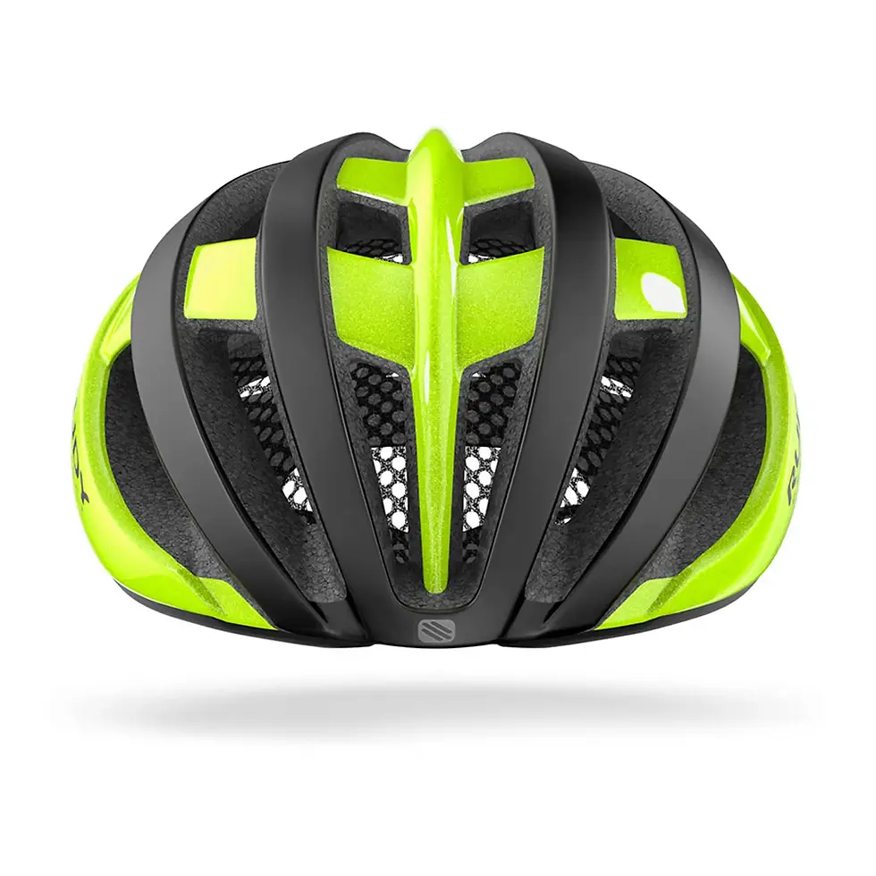 Miniatura: Vista trasera casco ciclismo marca Rudy Project Venger Amarillo Flúor/Negro Mate