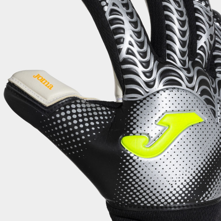 Miniatura: vista logo guantes de portero joma premier color gris y negro