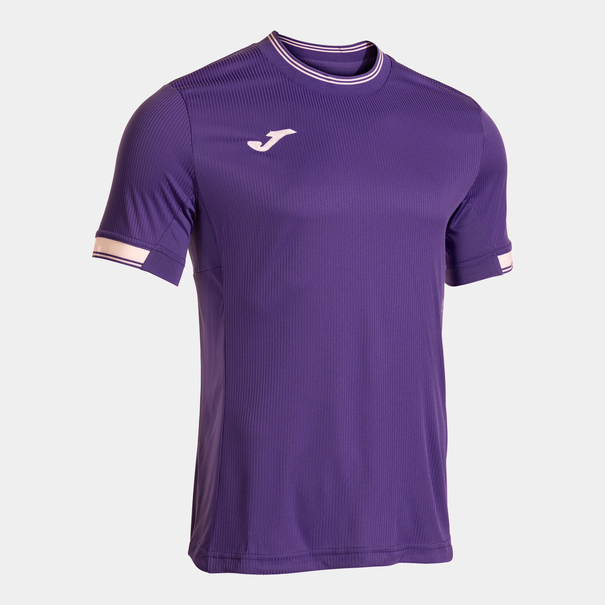 Vista frontal camiseta manga corta Joma Toletum VI en color violeta