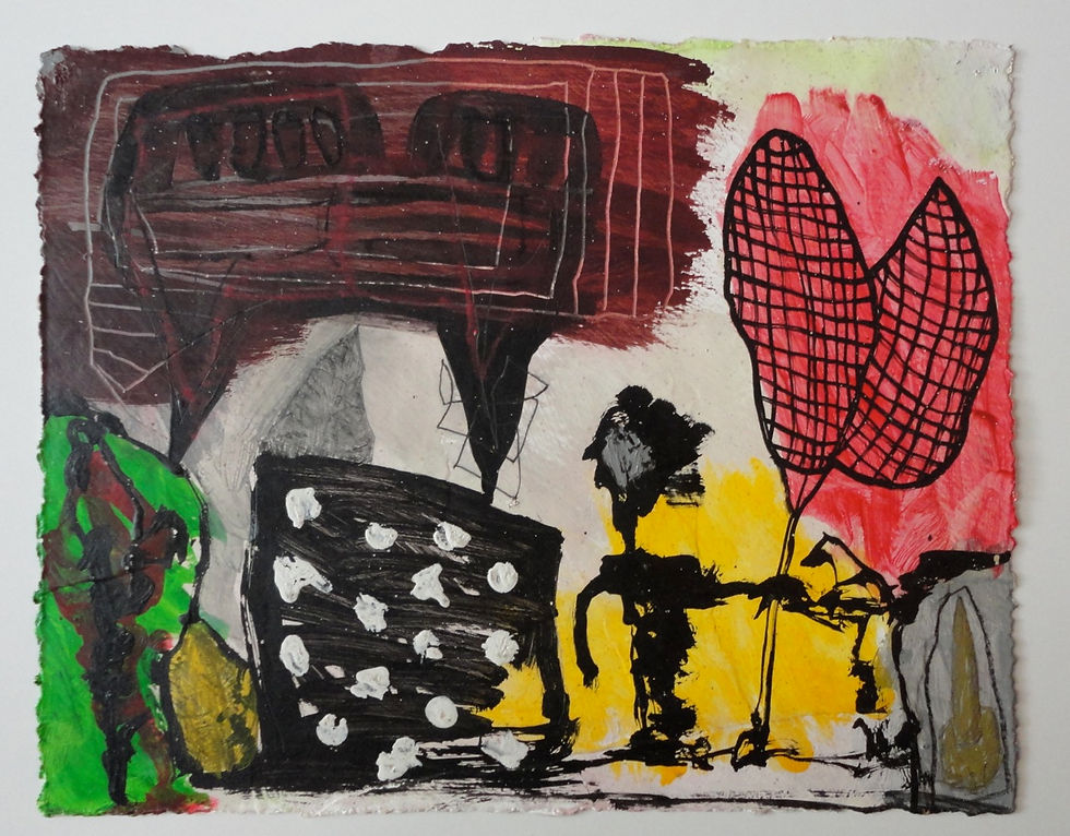Untitled III. Mixed media on handmade paper. 11" x 14". Joaquin Gonzalez.jpg