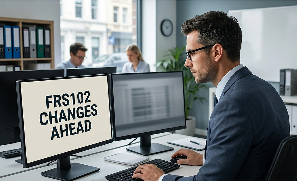 Accountant reviewing FRS 102 changes