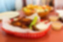Chicken wings and salad