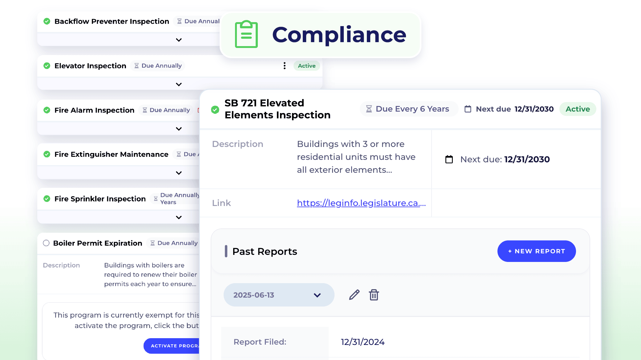 Compliance Reporting Program tool screenshot on Property Atlas
