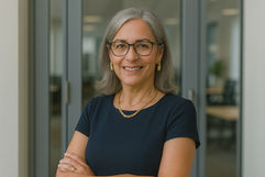 Smiling woman with glasses poses for a portrait Verle Obri Portraits