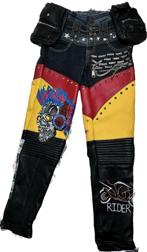 パンツ Aero lether pant riders y2k uk punk Vintage Y2K Suzuki Real Leather Racing Pants Black Rare | eBay