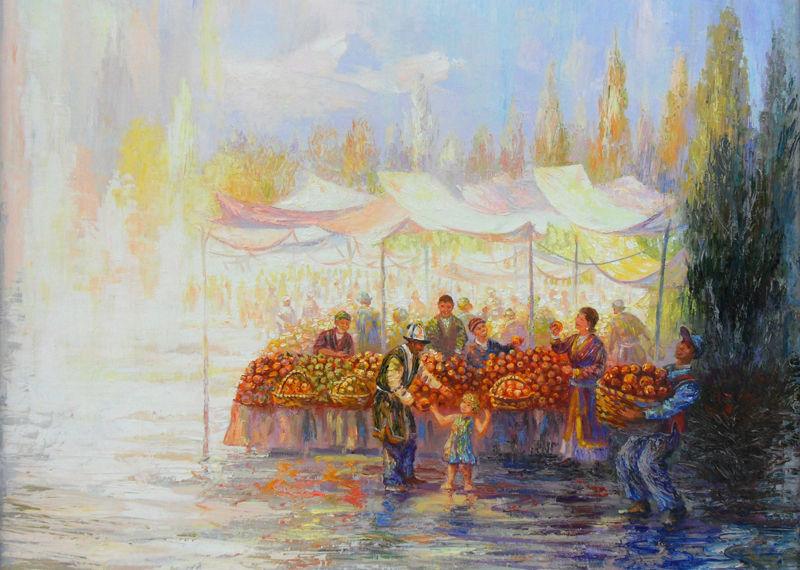 Market of apples in Almaty