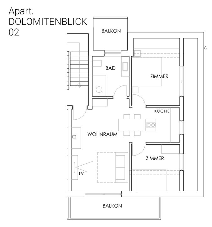 Ferienwohnung mit Balkon und Dolomitenblick in Völlan – Wiesenhof