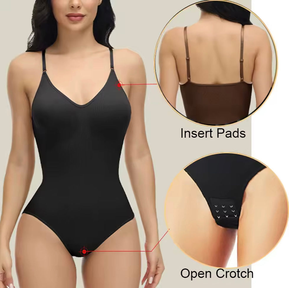 Thumbnail: V Neck Spaghetti Strap Bodysuits Compression