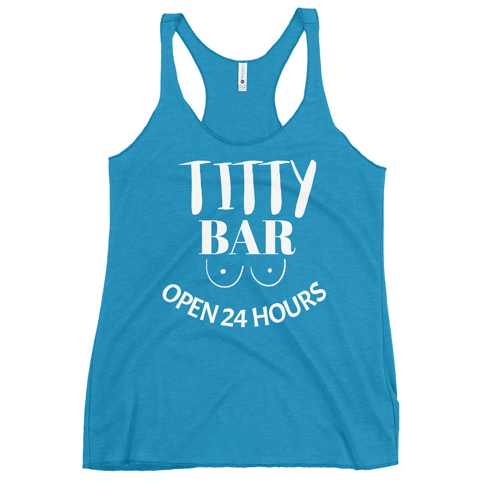 Thumbnail: Shotguys Women's Racerback Graphic Tank - "Titty Bar"