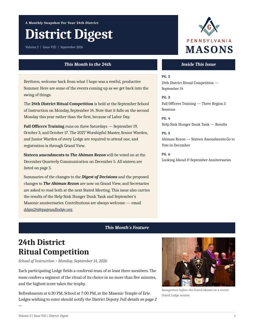 District Digest, Volume II, Issue VIII