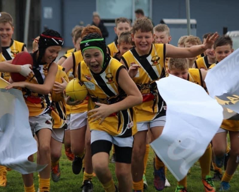 Youth Football Team Excitement