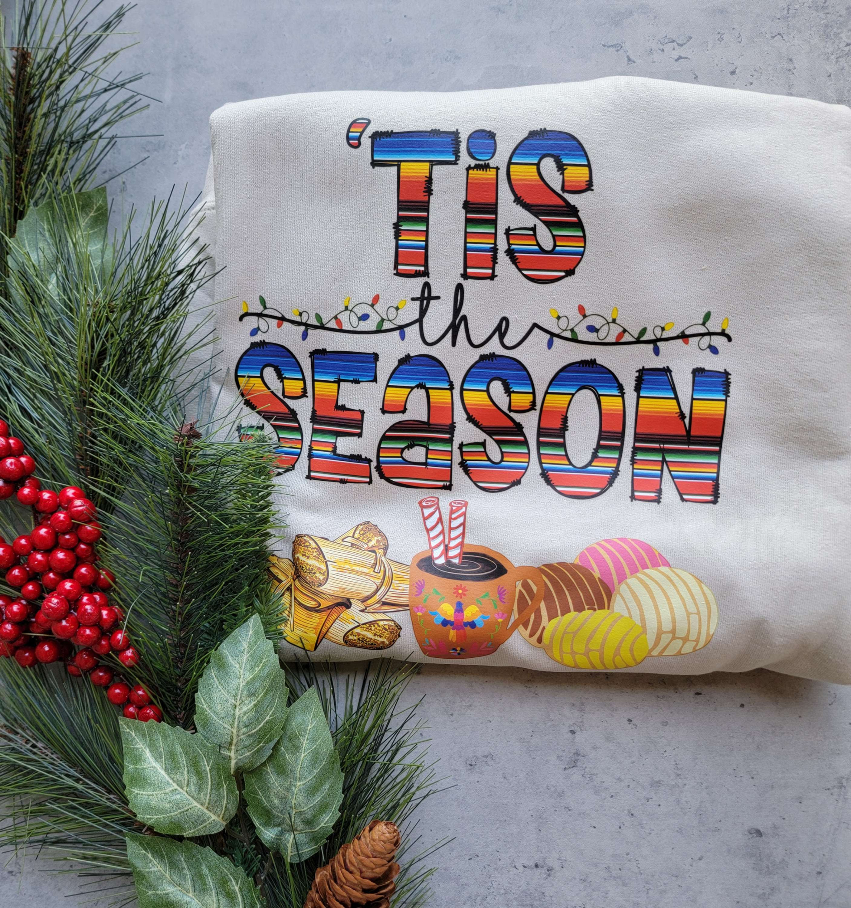 Crew Neck Tis' The Season (Tan)