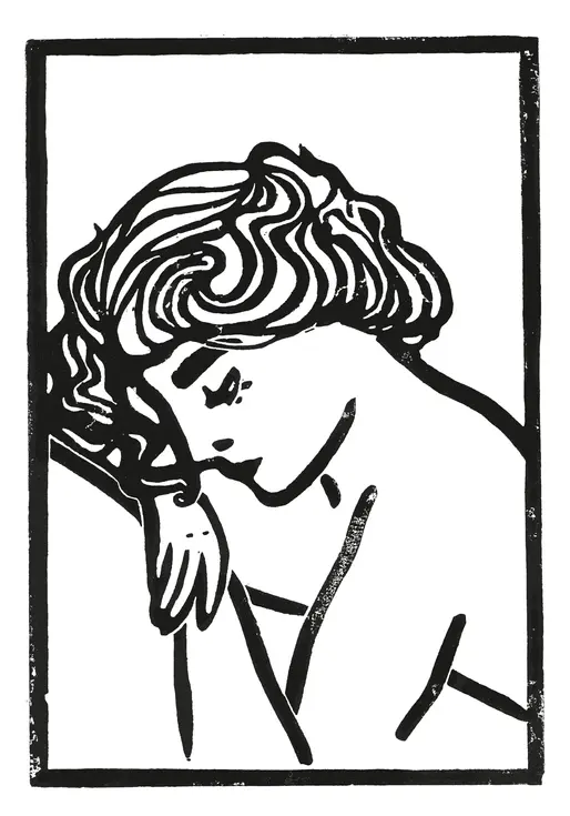 Portrait femme minimaliste noir et blanc