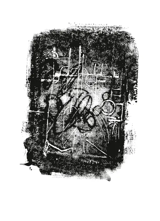 Impression géométrique noir et blanc