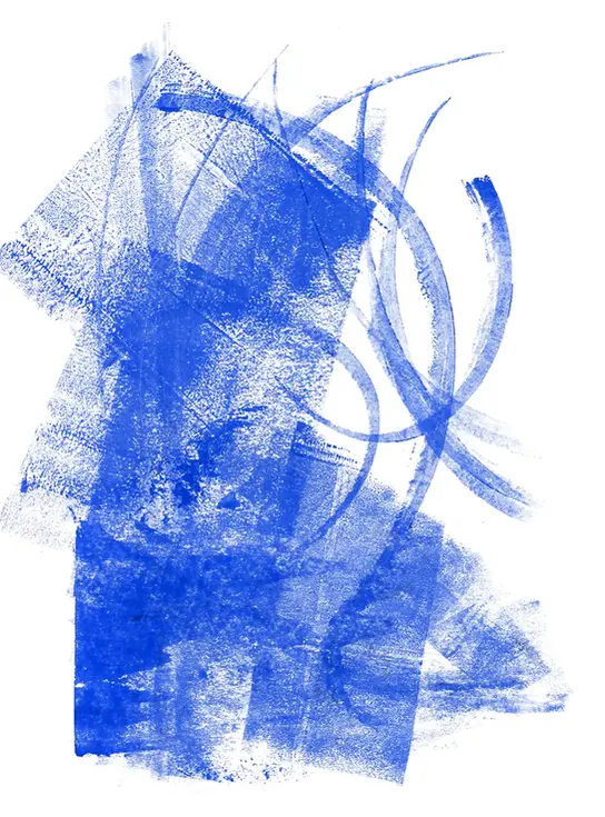 Impression d'art géométrique bleu